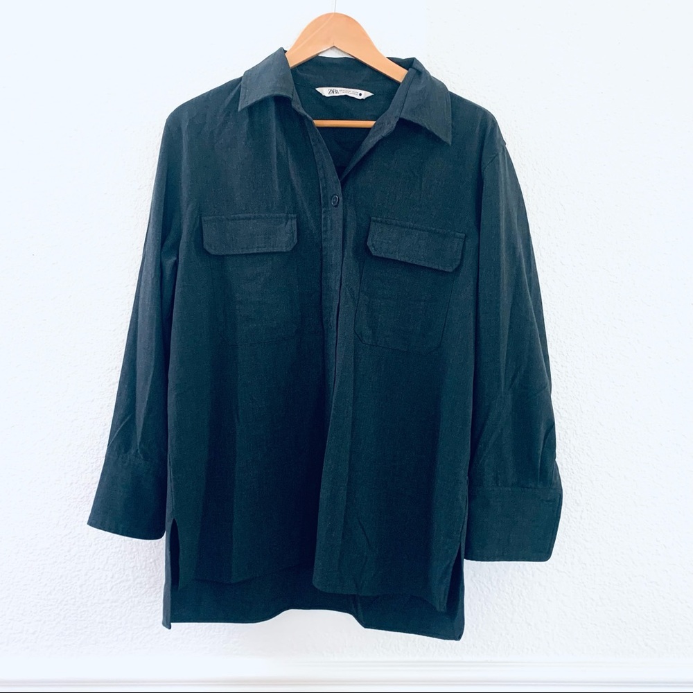 Zara black button up dress shirt size medium